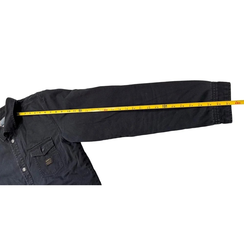Quiksilver men's‎ dark wash denim fleece lined chest pocket Jacket  - Large